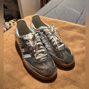 Adidas Women’s Metallic Silver Sambas